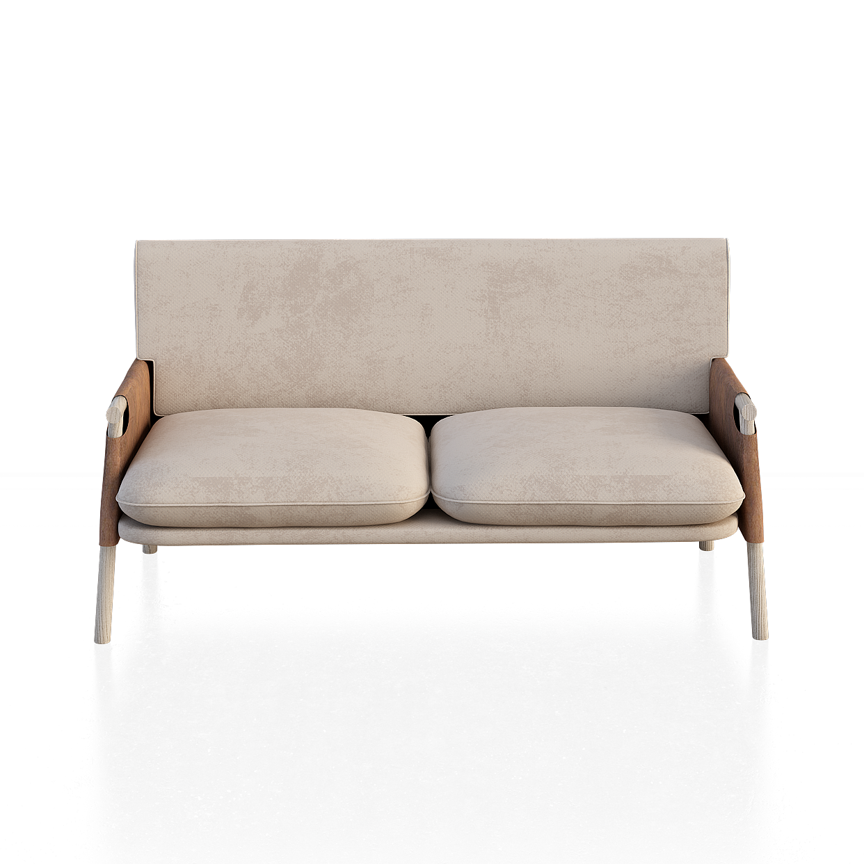 Scandinavian Loveseats 3D Model – Black & Earth Tones