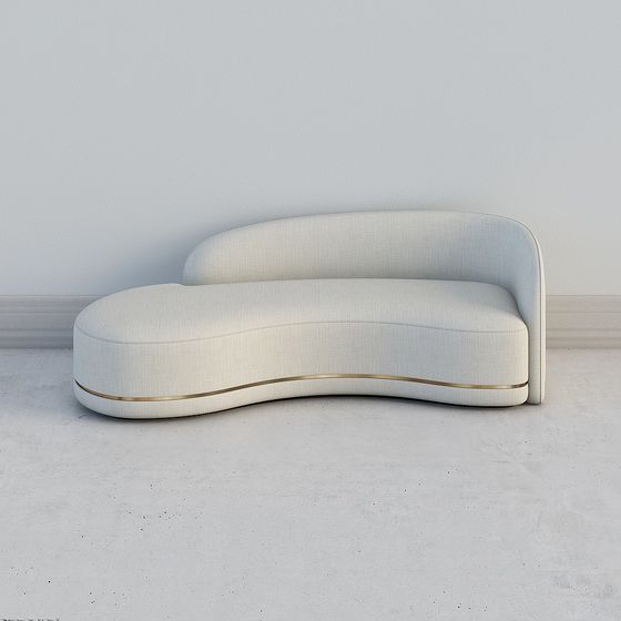 Sleek Streamlined Sofa 3D model for Modern Interiors