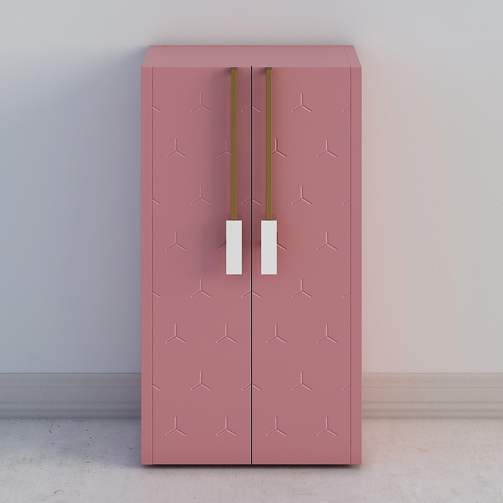 Stylish Pink Storage Cabinet 3D model