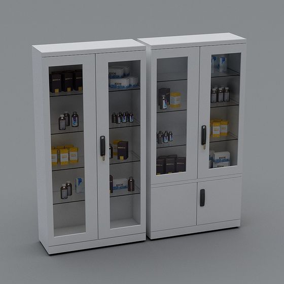 Highly Detailed Medical Cabinet 3D model