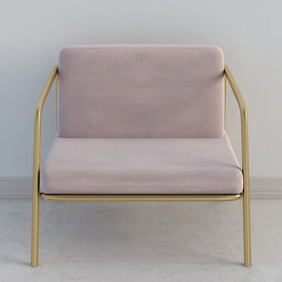 Elegant Velvet Armchair 3D model for Stylish Interiors