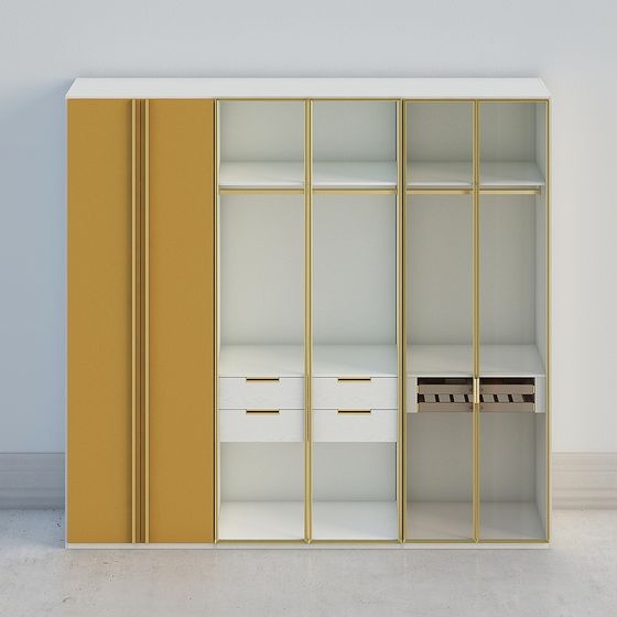 Elegant 3D Wardrobe Model for Modern Interiors