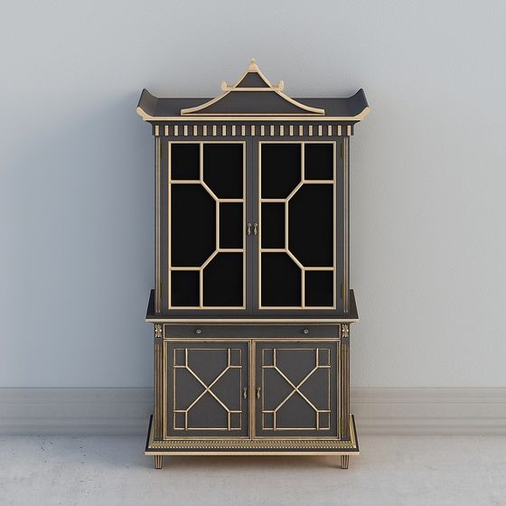 Elegant Chinese Style Display Cabinet 3D model