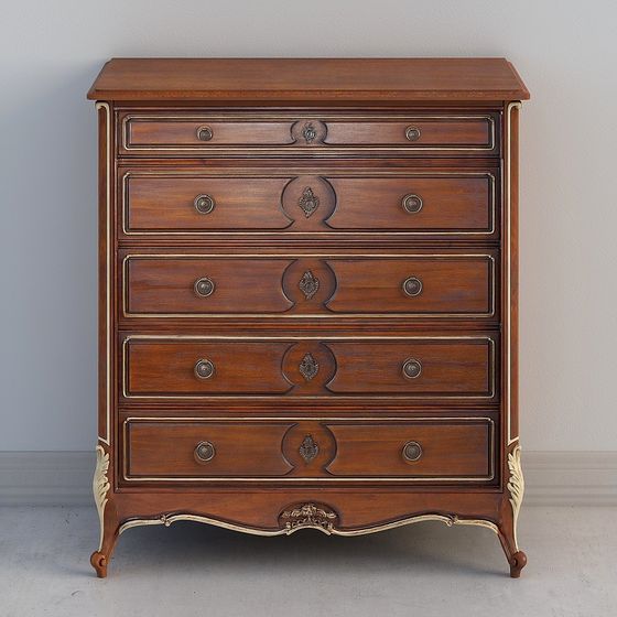 Elegant Vintage French Dressing Table 3D model