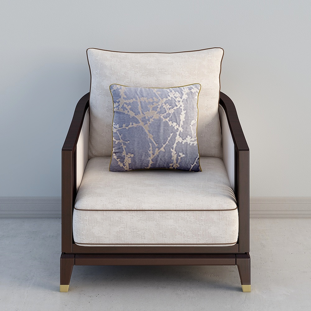 Elegant Low-Poly Sofa 3D model for Modern Interiors