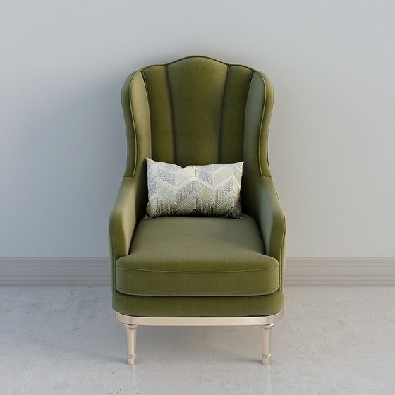 Vintage Green Velvet Sofa 3D model