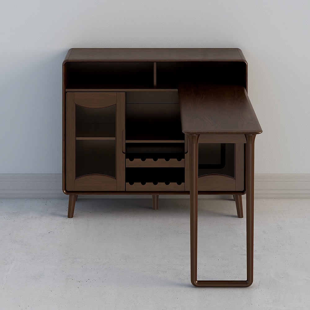 Mid-Century Bar Cabinet 3D model