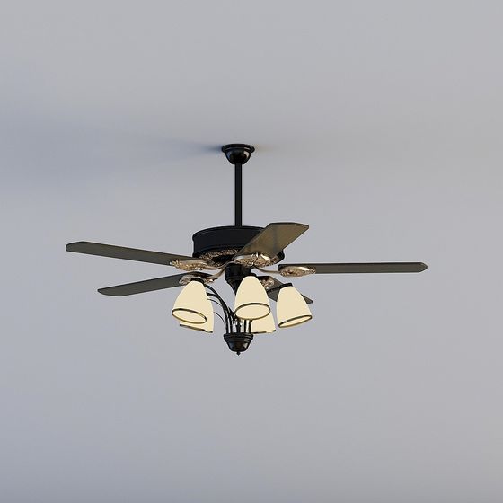 Vintage Ceiling Fan 3D model for Modern Interiors