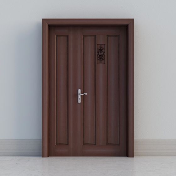 Elegant Classic Wood Door 3D model for Modern Spaces
