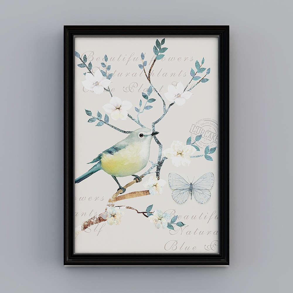 Kibaki American vertical single-link European-framed country retro flowers bloom rich hand-painted flower bird living room decorative painting 68.5x98.5cm flower emhxd-e-1