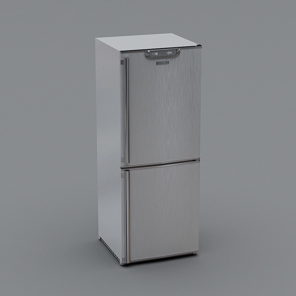 Realistic Bosch Double-Door Refrigerator 3D model