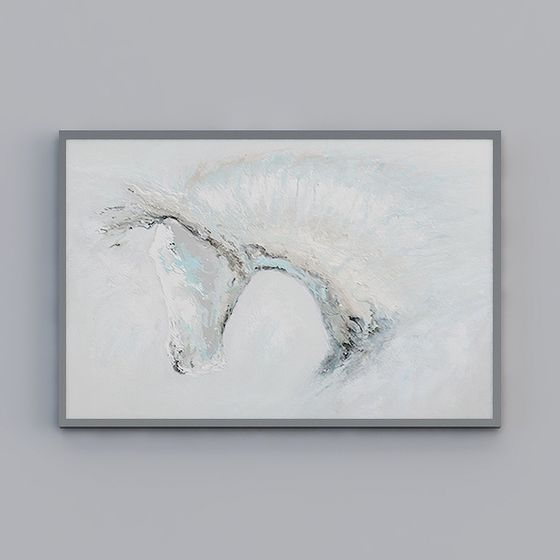 파란 말 장식 그림