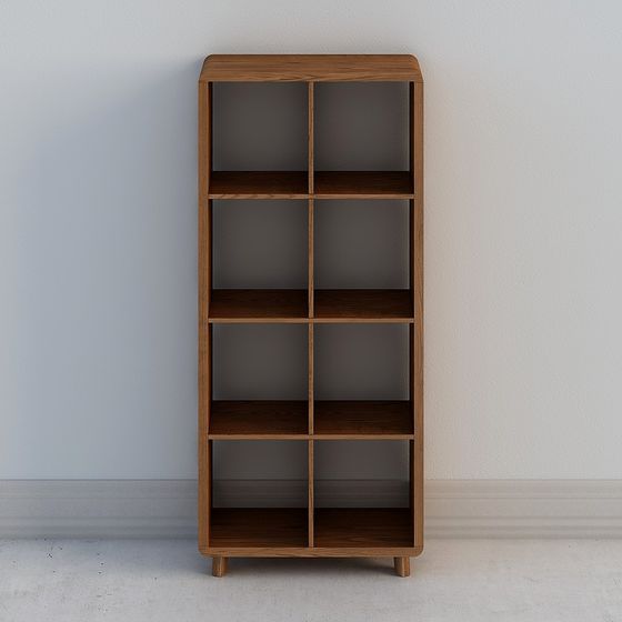Elegant Low-Polygon Bookshelf 3D model