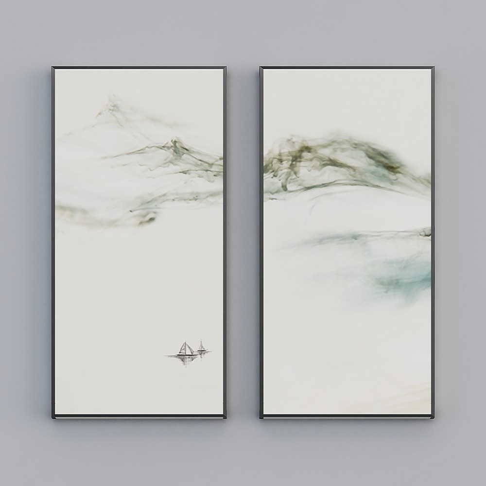 Elland decorated painting  modern landscape abstract landscape simple living room dining room bedroom sofa bed head oil painting frame two consecutive paintings two pairs of simple modern light luxury hanging painting N019