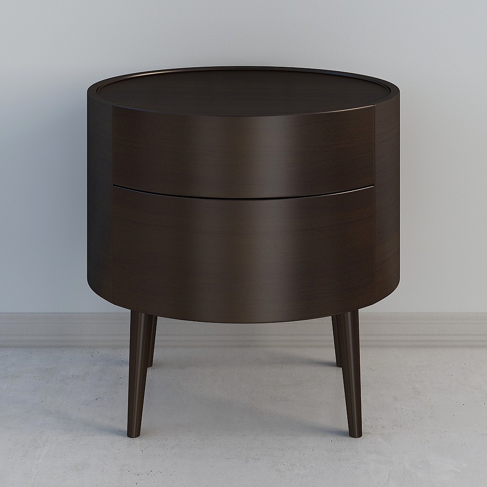 Sleek Round Nightstand 3D model