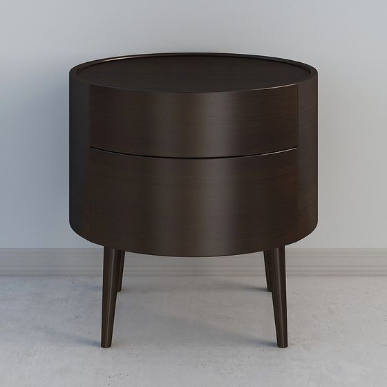 Sleek Round Nightstand 3D model
