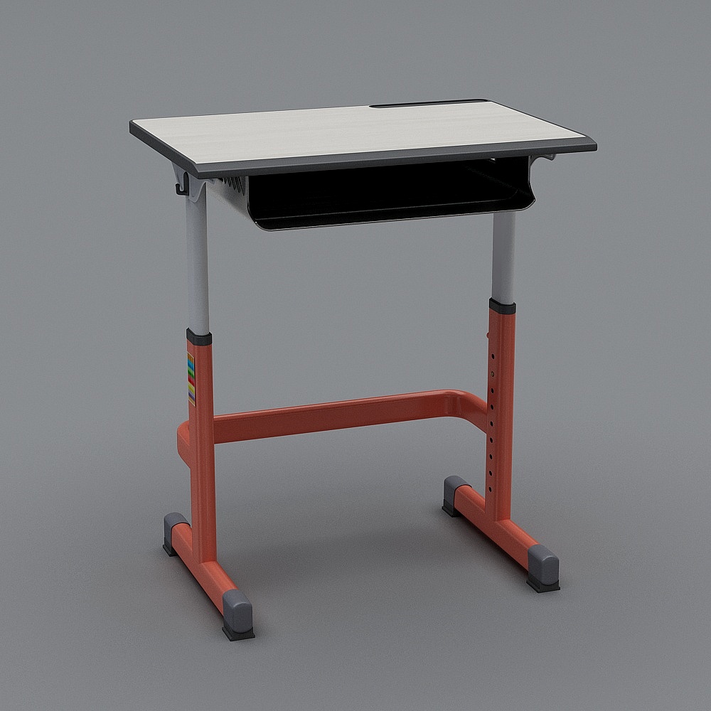 Minimalist Practical Desk 3D model for Modern Education
