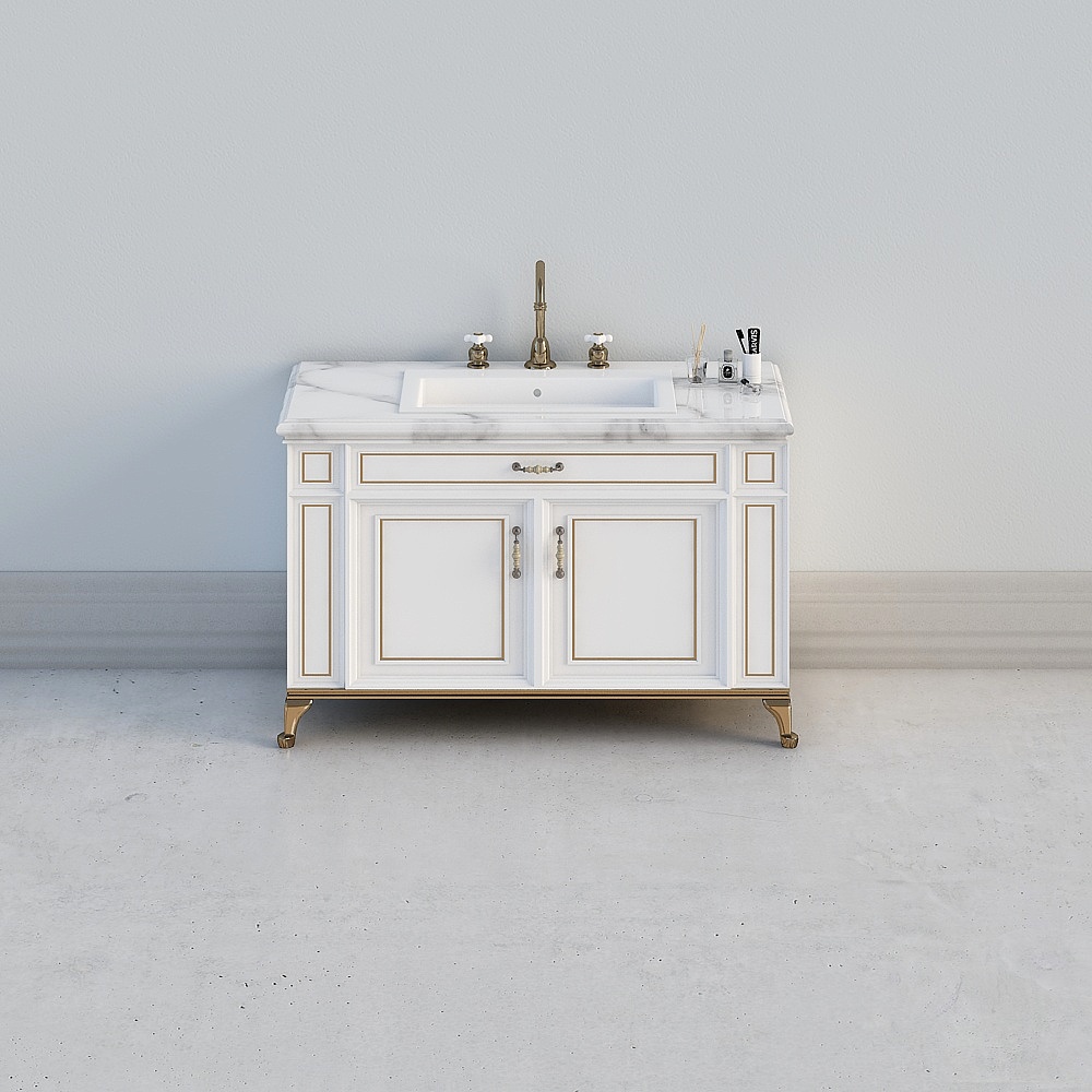 Elegant Low-Poly Bathroom Vanity 3D model