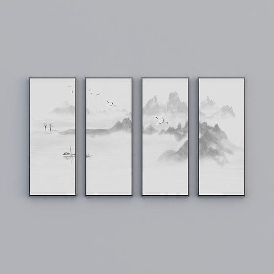 Serene Low-Polygon Mountain Landscape 3D model