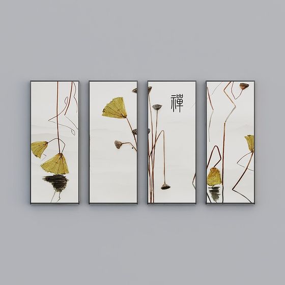 Zen Lotus Pond 3D model with Tranquil Aesthetic