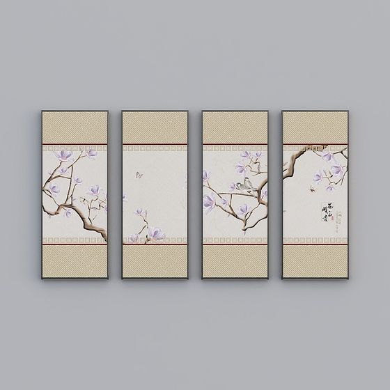 Elegant Chinese-Inspired 3D Screen Model