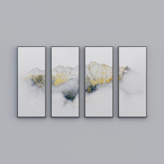 Elland trang trí tranh vẽ tranh phong cảnh, mực in, phong cảnh, tranh tường, phòng khách, phòng ngủ, sofa, giường, khung tranh, trừu tượng, bốn bức vẽ liên tiếp, bốn cặp, khung tranh hiện đại, nhẹ nhàng, sang trọng, tranh treo N026