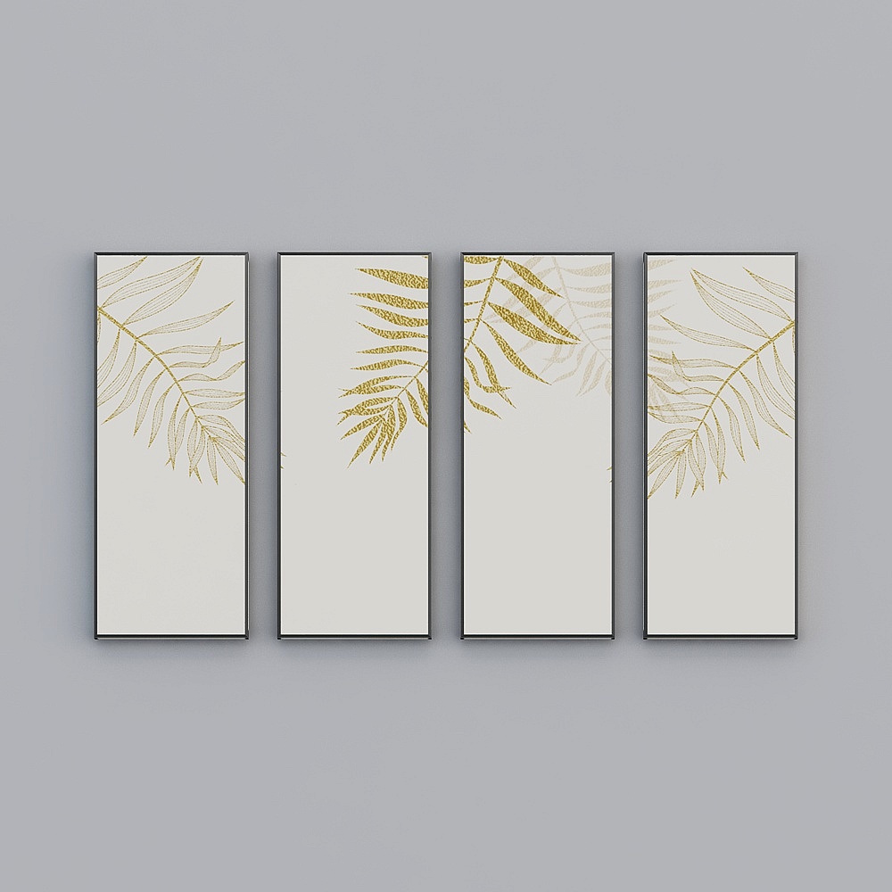 Golden Leaf Shadow Frame 3D model