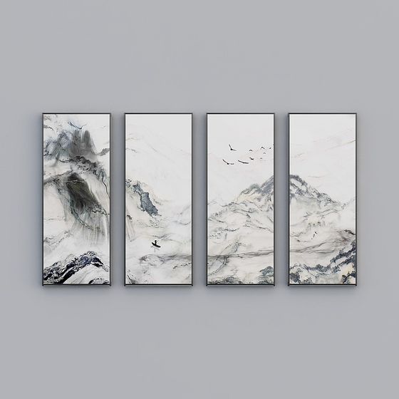 Surreal Snow Mountain Landscape 3D Model