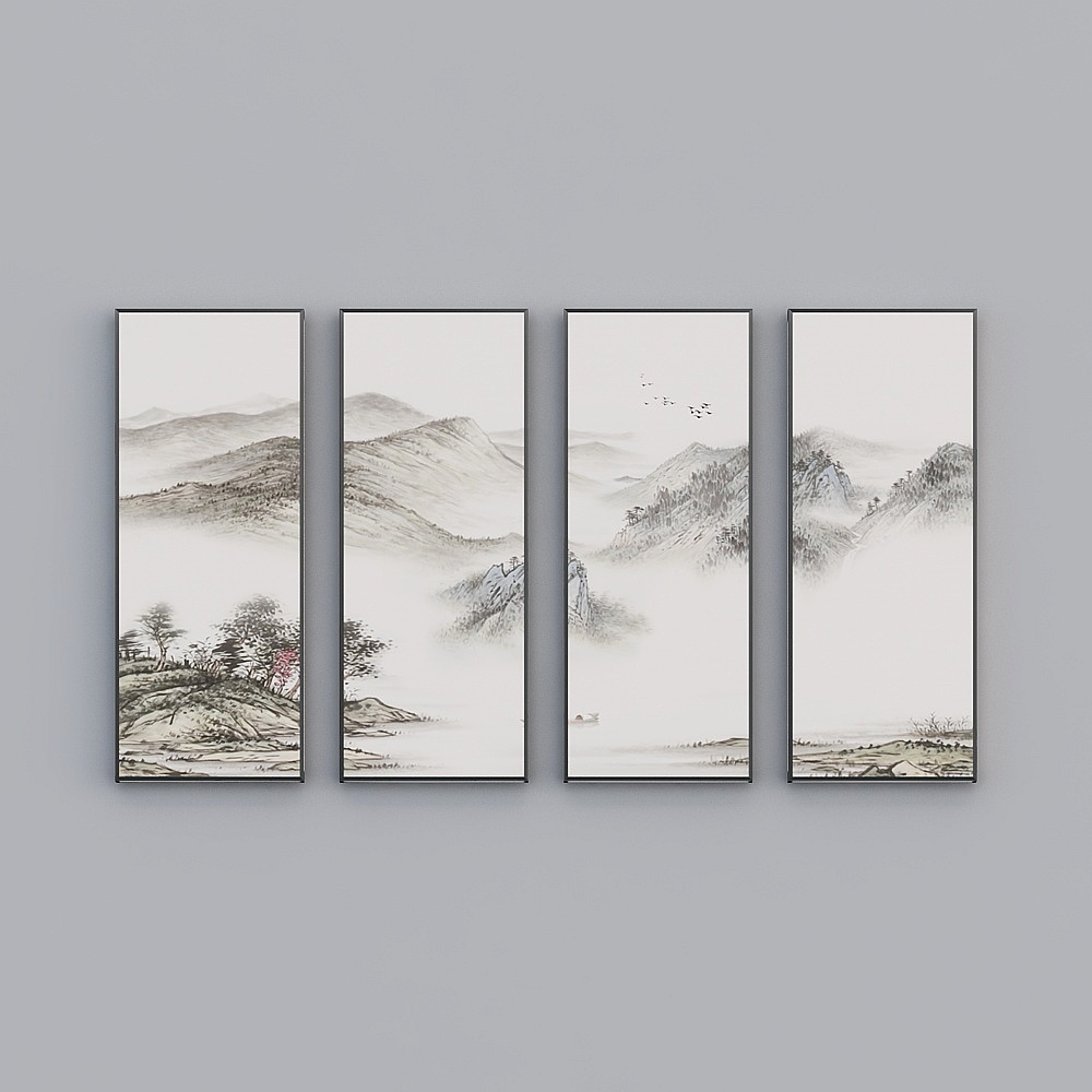 Elland decorative painting  modern landscape simple living room bedroom sofa bed head oil painting frame three consecutive drawings stitched together three pairs of simple modern light luxury hanging painting N018