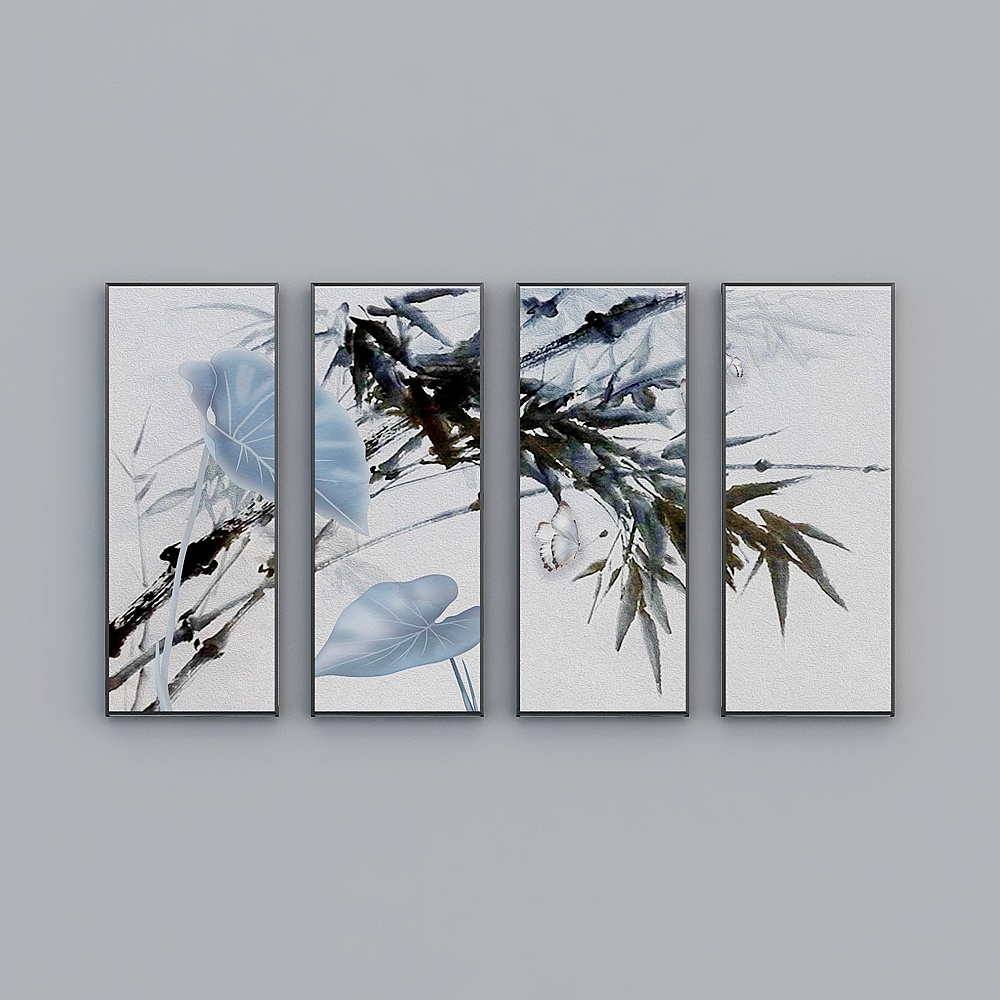 Ink Flower 3D Models Collection