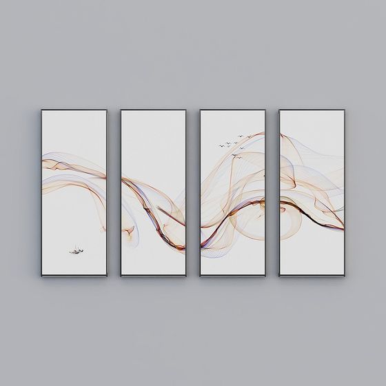Flowing Light Quadriptych 3D model