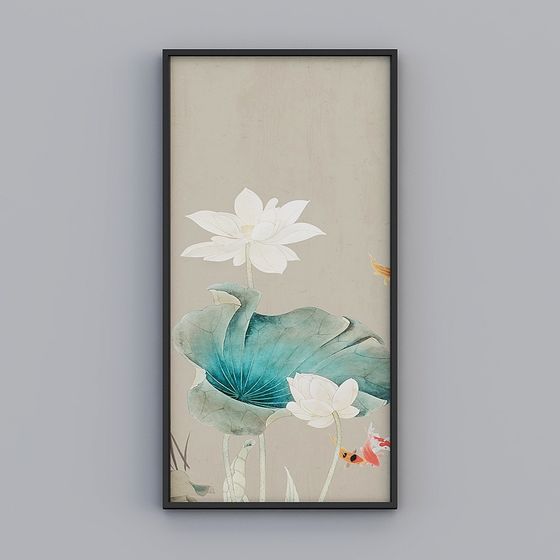 Lotus Pond 3D model with Fish