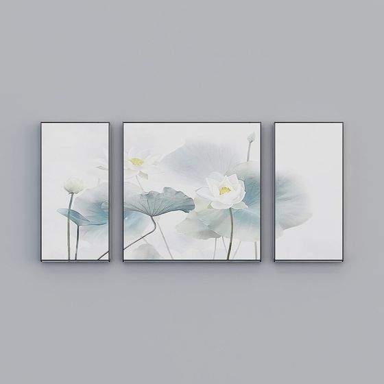 Elland 장식 그림 - 연꽃 잎 - 선 무드 - 거실 - 침실 소파 침대 헤드 유화 프레임 - 현대 빛 럭셔리 교수형 그림 E056