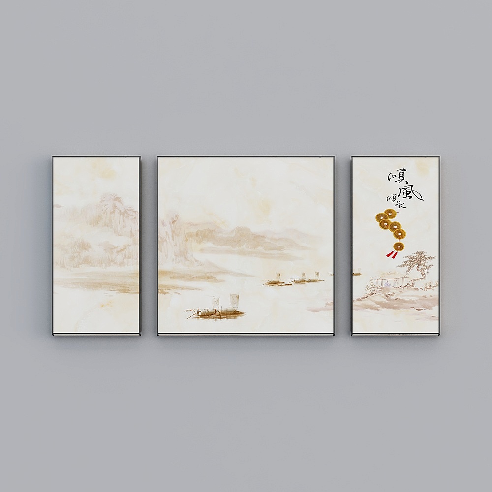 Elegant Mountain Water Harmony 3D model