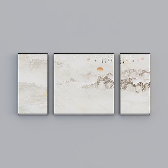 Traditional Ink Landscape 3D model