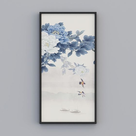 Traditional Chinese Ink Wash 3D Model for Artistic Designs