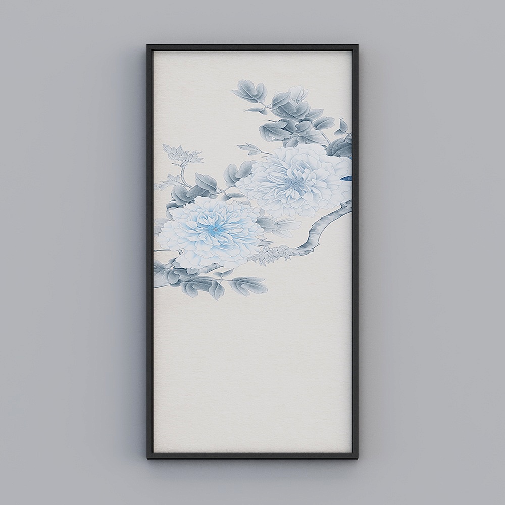 Ink Floral Harmony 3D Model