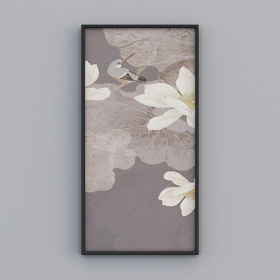 Lotus Pond Egret 3D model for Creative Projects