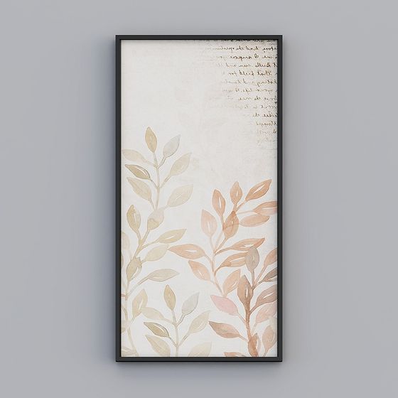 Watercolor Plant Wall Art 3D Model