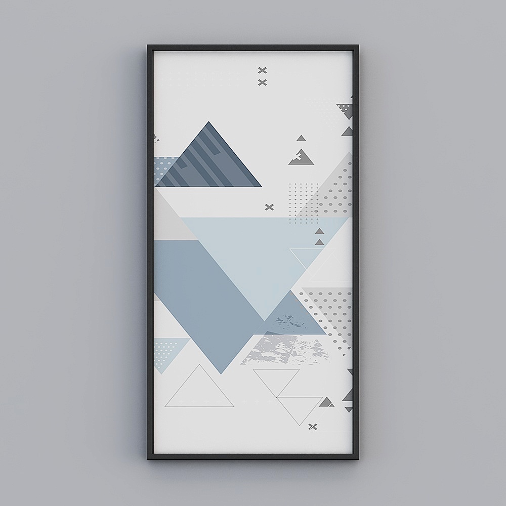 Abstract Triangle Frame 3D model for Modern Art