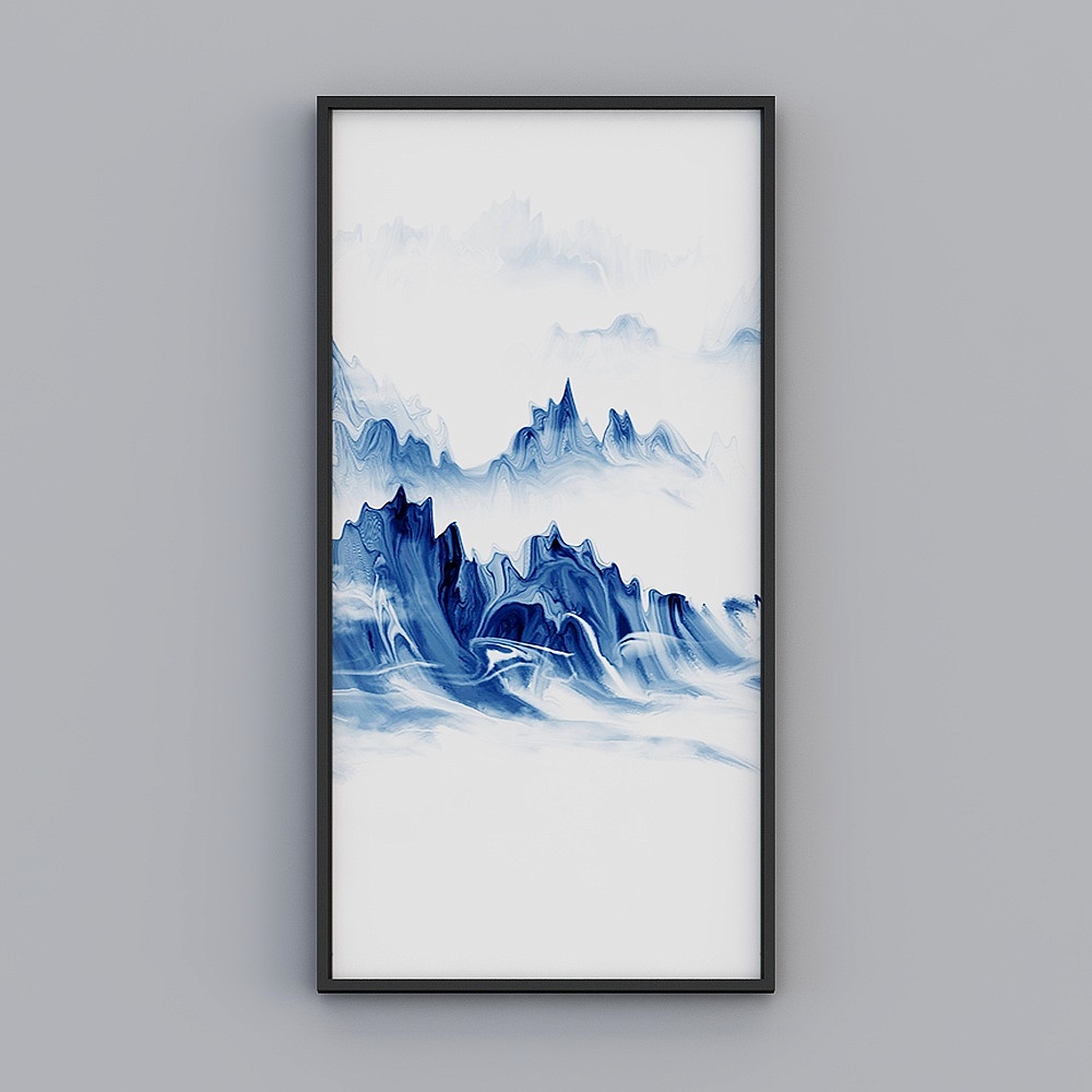 Elland decorated painting  modern landscape ink peak simple living room bedroom sofa bed head oil painting frame single-sided photo frame modern light luxury hanging painting E005-4