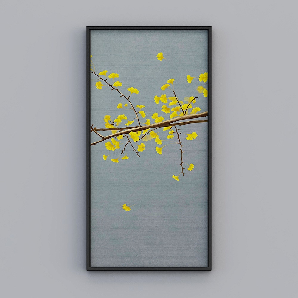 Golden Ginkgo Leaf 3D Model