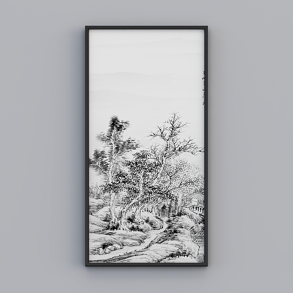 Ink Wash Mountain Forest 3D model
