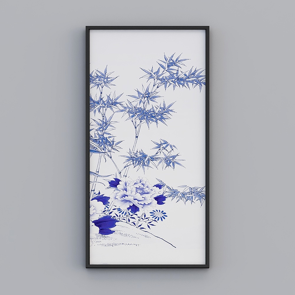 Elland decorates the landscape painting with the mood of lotus leaf Zen for living room and bedroom sofa bed, abstract picture frame, single photo frame, modern light luxury hanging painting E274-2