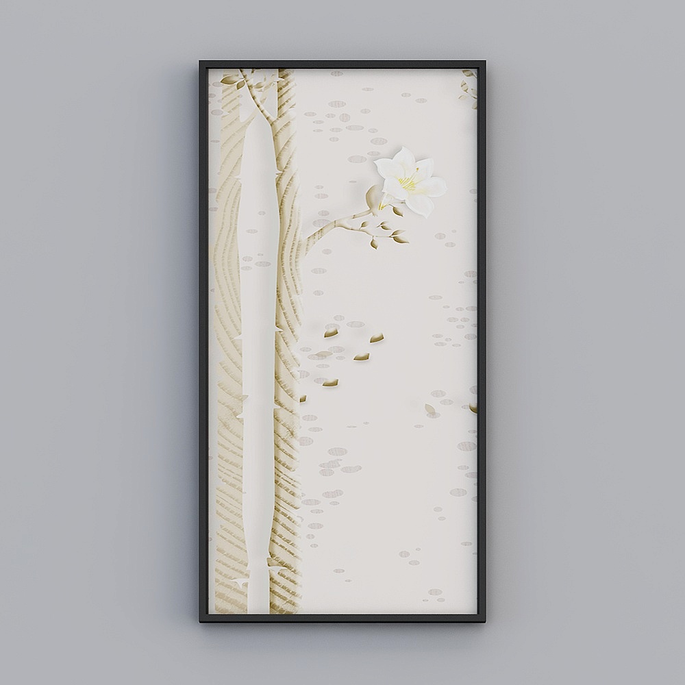 Elland decorated the painting of thefresh branches simple leaves Nordic living room dining room bedroom sofa bed head oil painting frame single pair of beautiful modern light luxury hanging painting J123-2