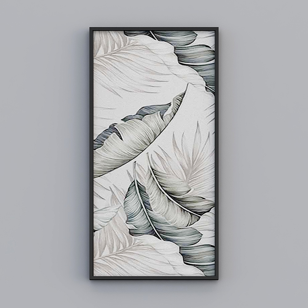 Elland decorated the painting Nordic style aesthetic romantic leaves feather flying  living room dining room bedroom sofa bed frame single pair of modern light luxury hanging painting J181-1