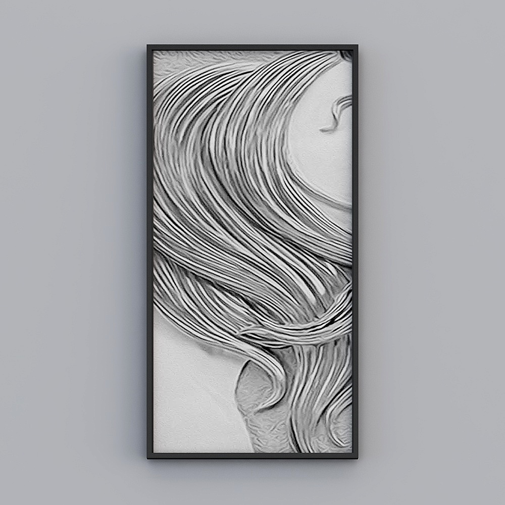 Flowing Hair 3D Model with Stunning Details