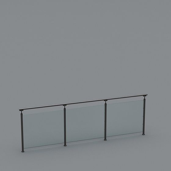 Modern Glass Railing 3D model
