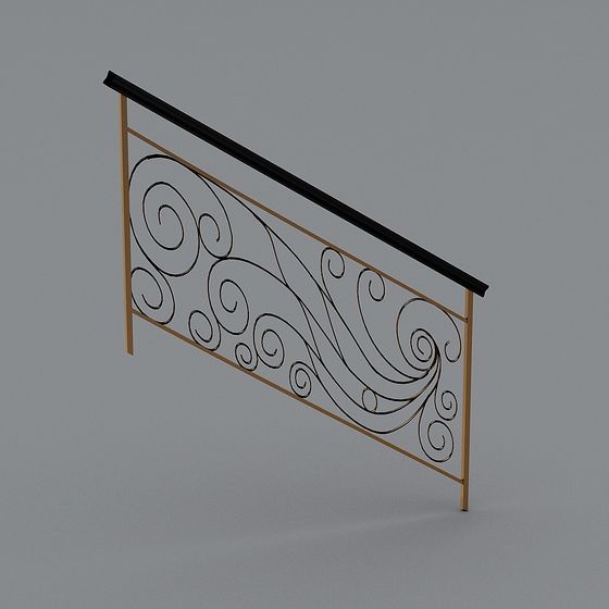 Spiral Rail 3D model - Elegant Metal Railing Design