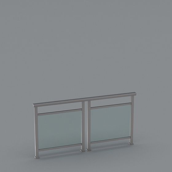 Modern Glass Railing 3D Model